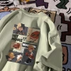 Cartoon-printed pure cotton heavy-duty short-sleeved T-shirt for men, summer trendy brand ins half-sleeved base layer, Hong Kong-style loose T-shirt Specification image